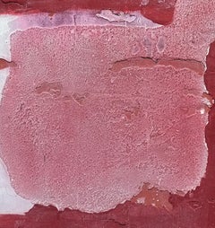 ZL, Contemporary Minimalist Abstract Art Mixed Media Small Red Red Collage Paper