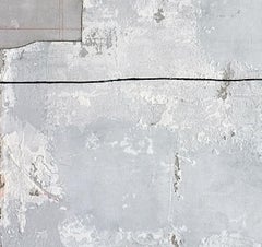 Untitled Grey, Contemporary Minimalist Abstract Mixed Media Gray White Collage
