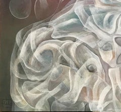 Luminous 408, Contemporary Abstract Oil Painting Canvas Portrait Pink Large Art