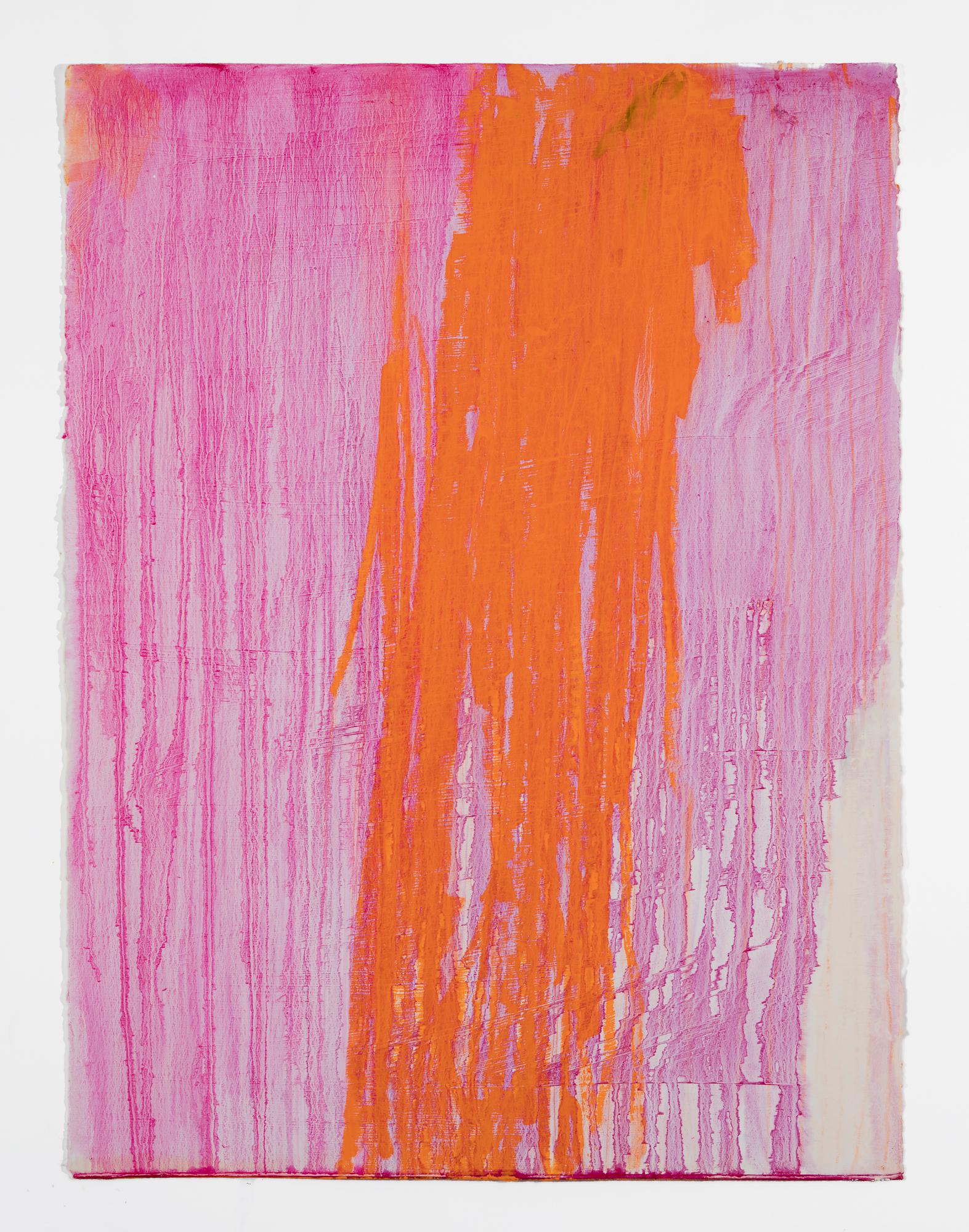 Anastasia Pelias Abstract Drawing - Untitled (magenta and orange)