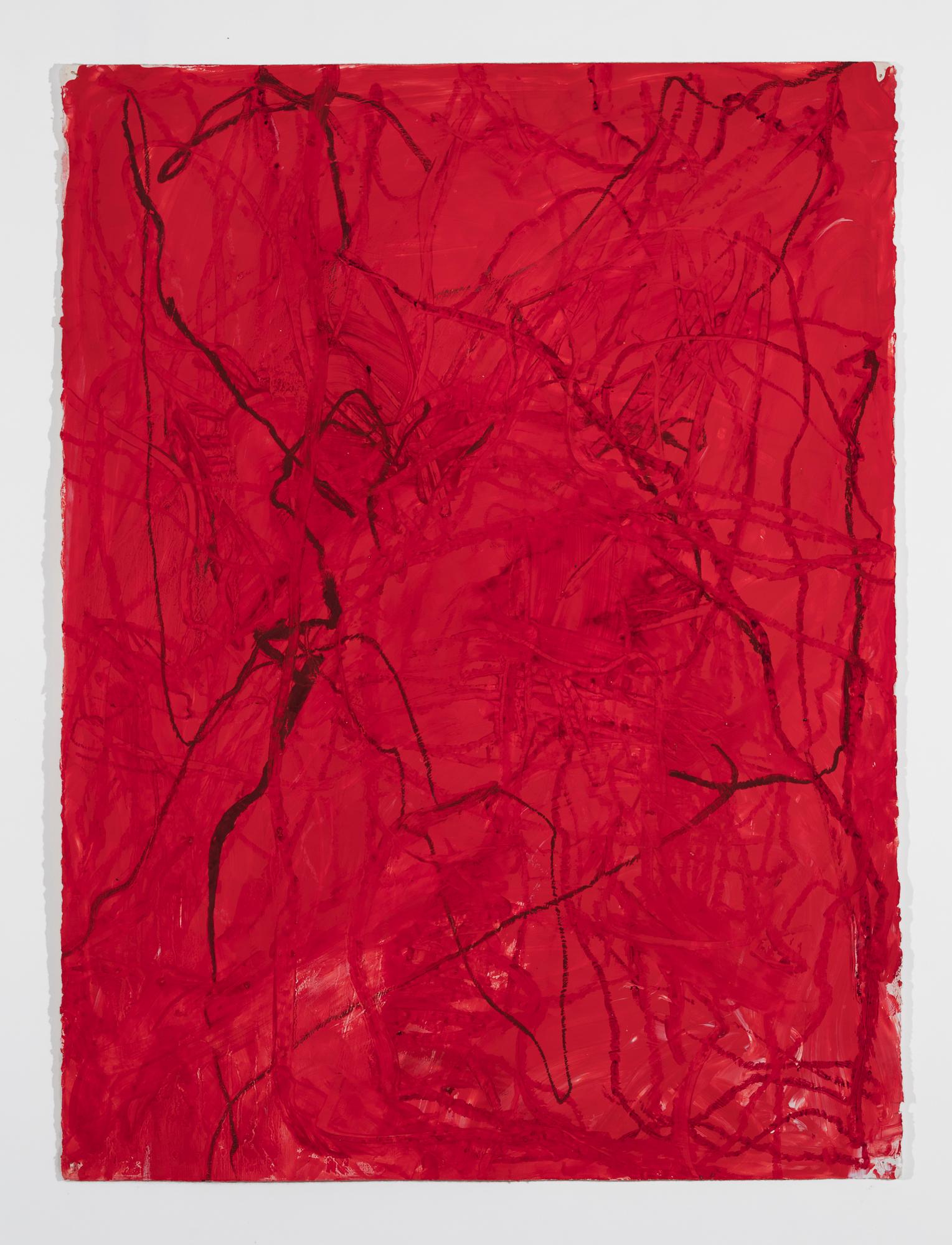 Anastasia Pelias Abstract Drawing - Automatic (red, crimson)