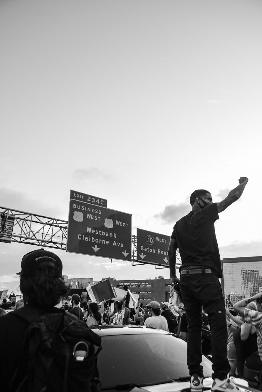 Trenity Thomas Figurative Photograph – BLM-Proto Protest
