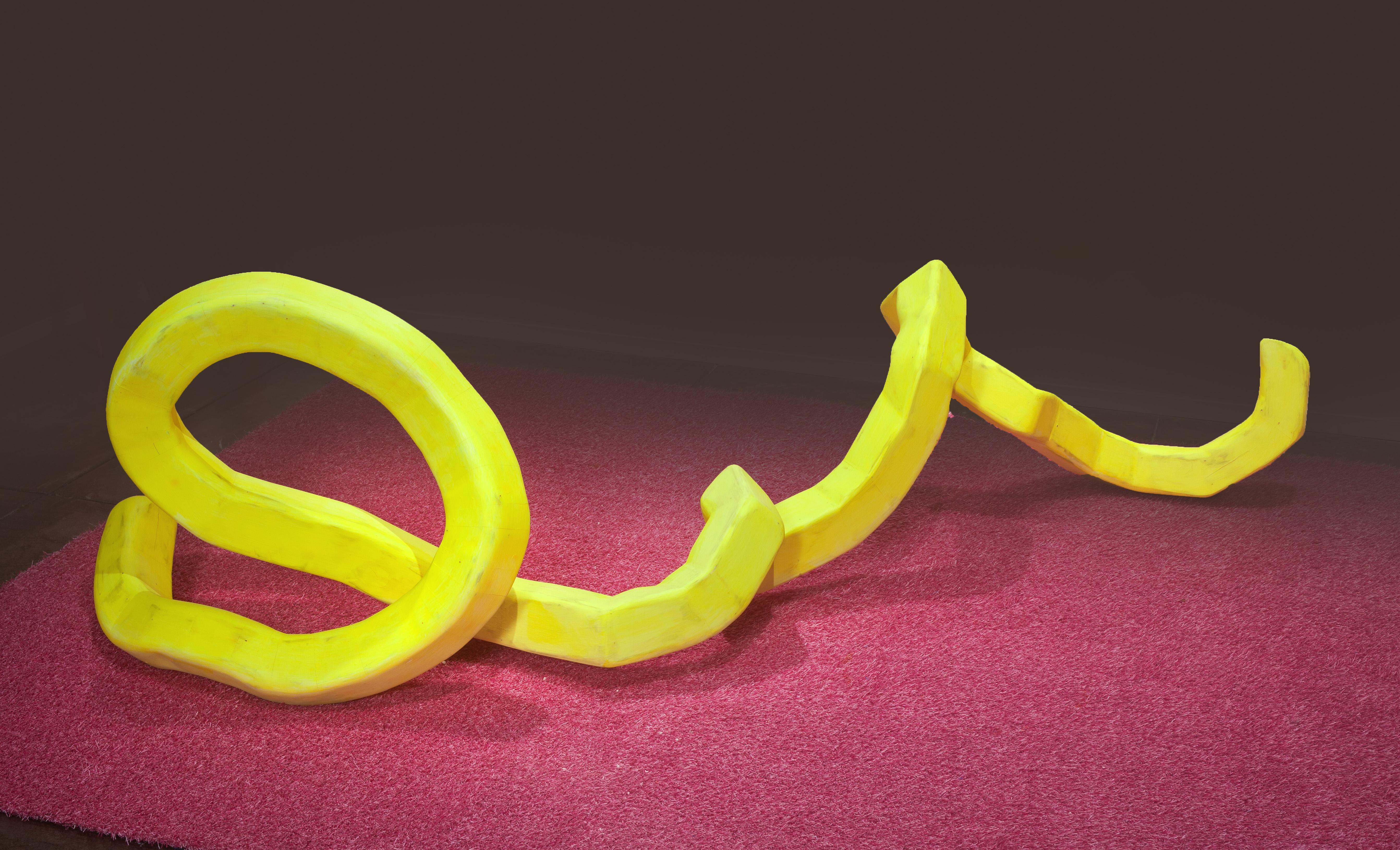 Gina Phillips Abstract Sculpture - Yellow Script