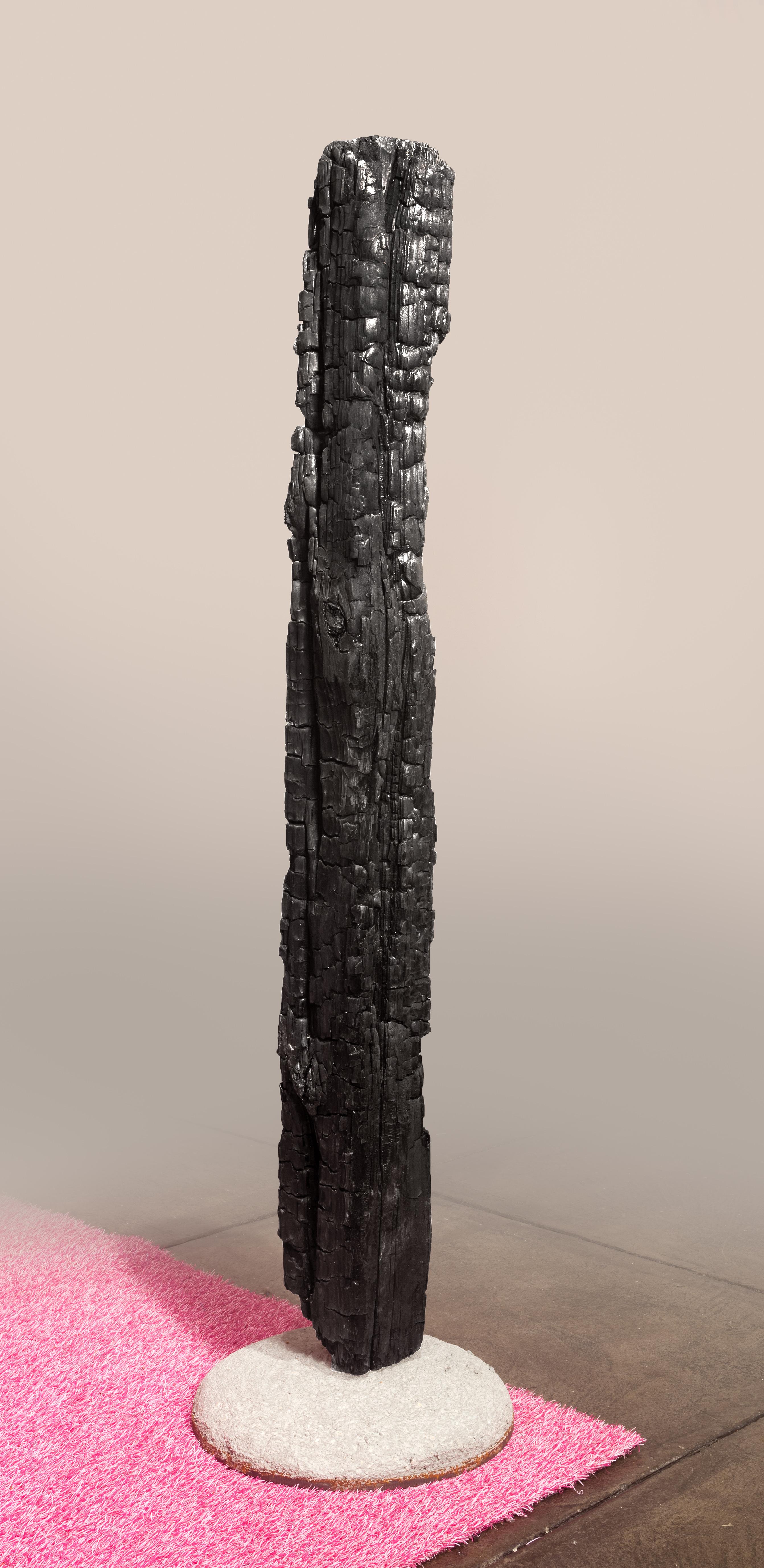 Gina Phillips Abstract Sculpture - Charred Sentry 3