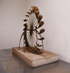 Thomas Beckman, Involute, bronze on stone base, 1990s