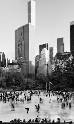 Central Park, New York City Black and White Photograph, Ice Skating