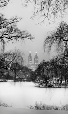 Central Park, New York City Black and White Photograph, Winter Solstice and Snow