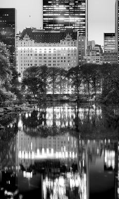 Central Park, New York City Black and White Photograph, Pond and Reflection