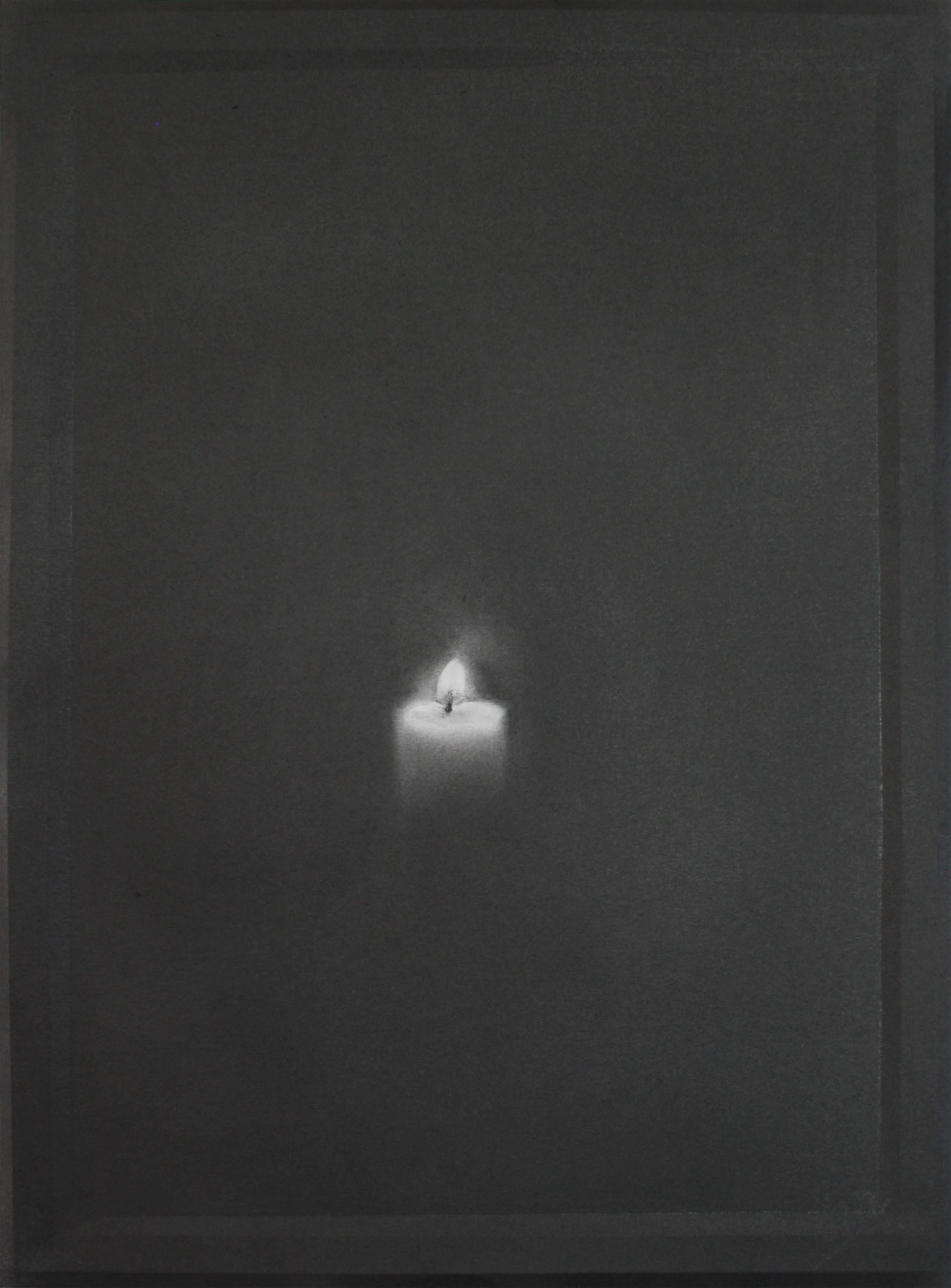 Simon Schubert
Untitled (Candle 7), 2015
Graphite on paper
13.75 x 9.75 inches

In Schubert’s most recent work, he continues exploring architectural details and empty domestic interiors with folded paper and graphite. The elaborate project involves