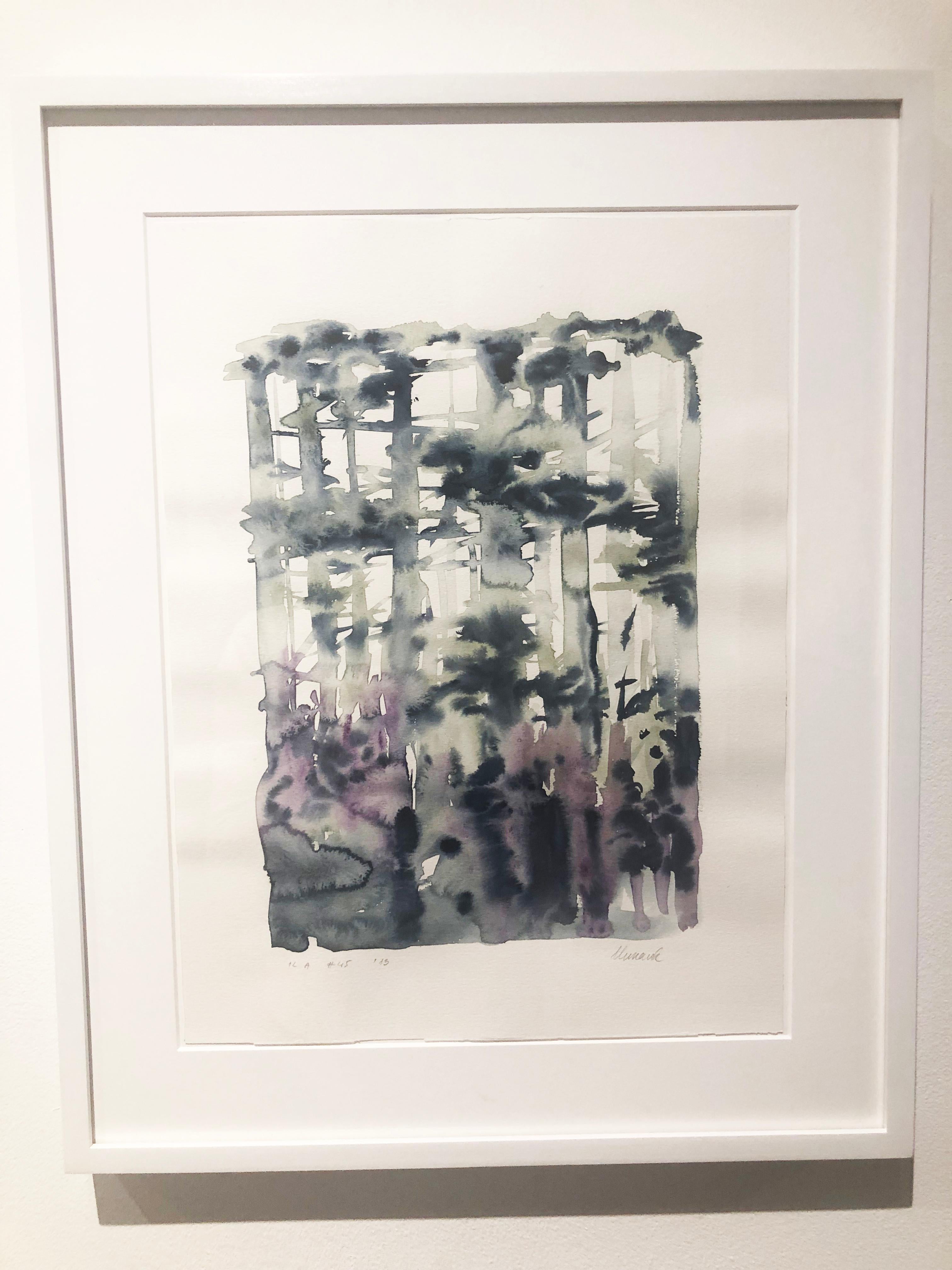 Szilard Huszank, Landscape, forest, woods, watercolor, colorful,  im Angebot 3