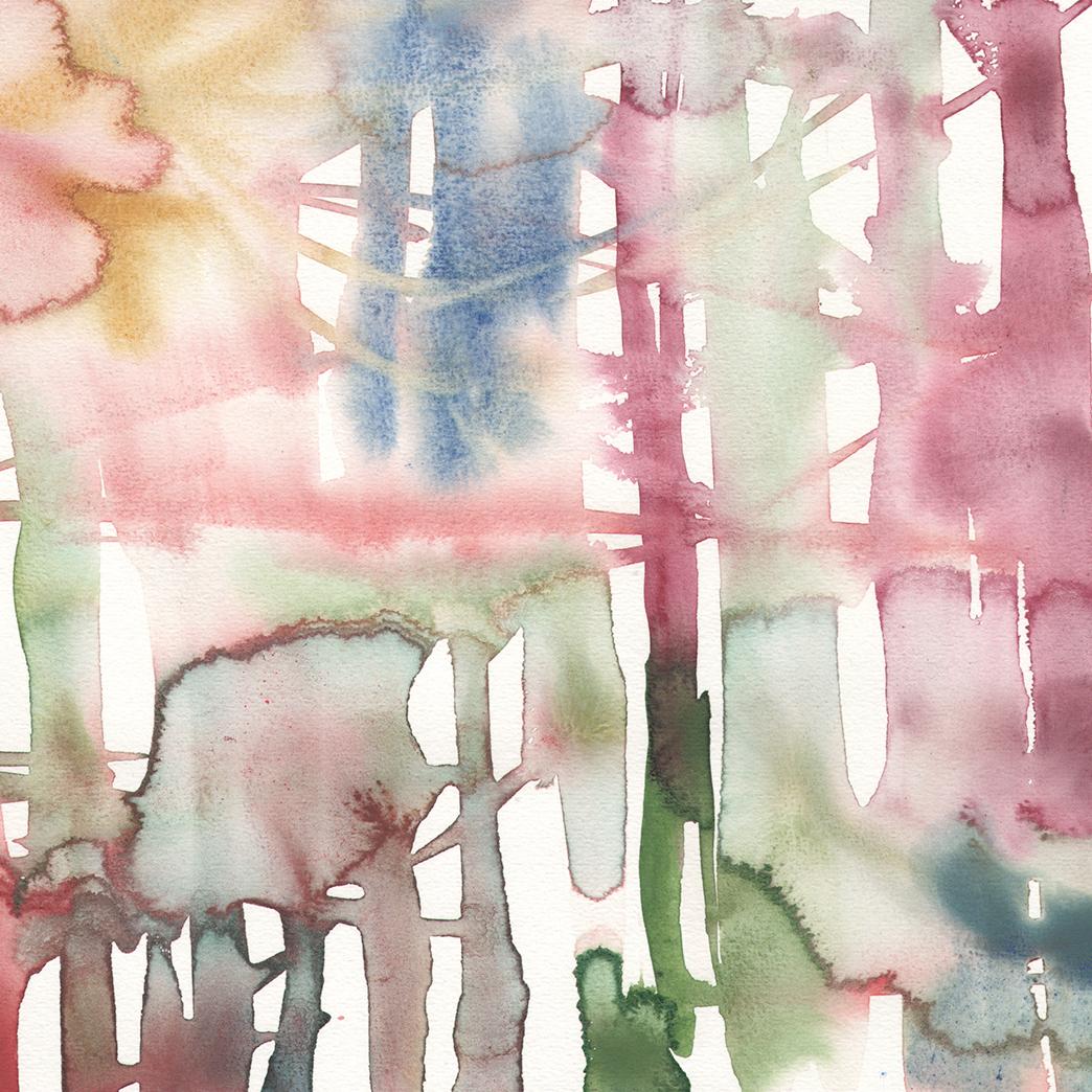 Szilard Huszank, Landscape, forest, woods, watercolor, colorful,  im Angebot 2
