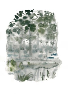 Szilard Huszank, Landscape, forest, woods, watercolor, colorful, 