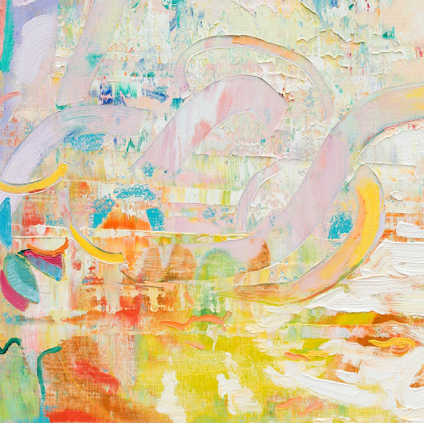 Szilard Huszank, Landscape, forest, stream, painting, oil on canvas, colorful,  im Angebot 2