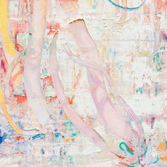 Szilard Huszank, Landscape, forest, stream, painting, oil on canvas, colorful,