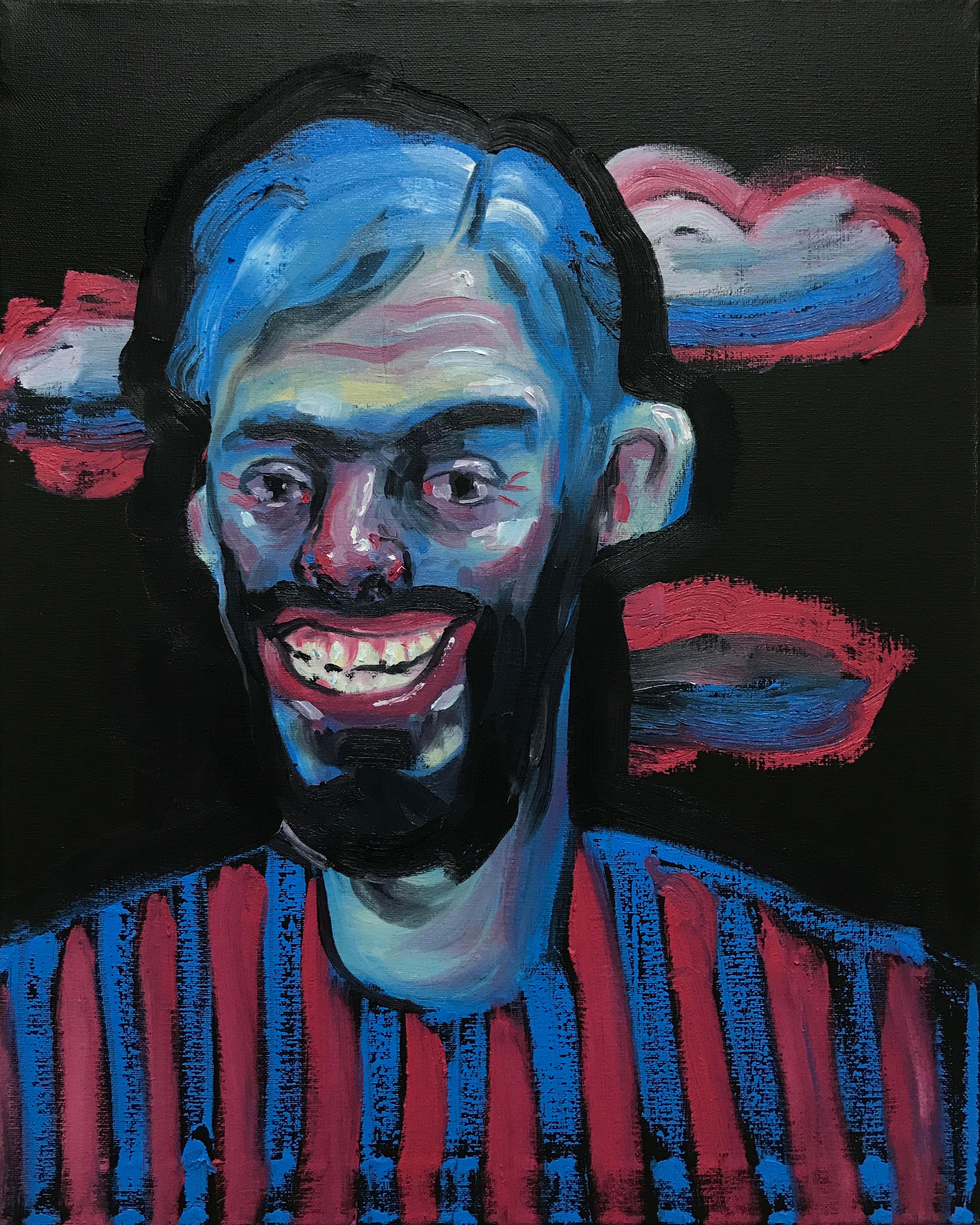 creepy smile painting