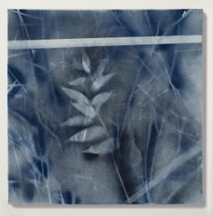 Grounded (Red Hook Weeds), 2018, spray paint and mixed media on canvas, 19x19"