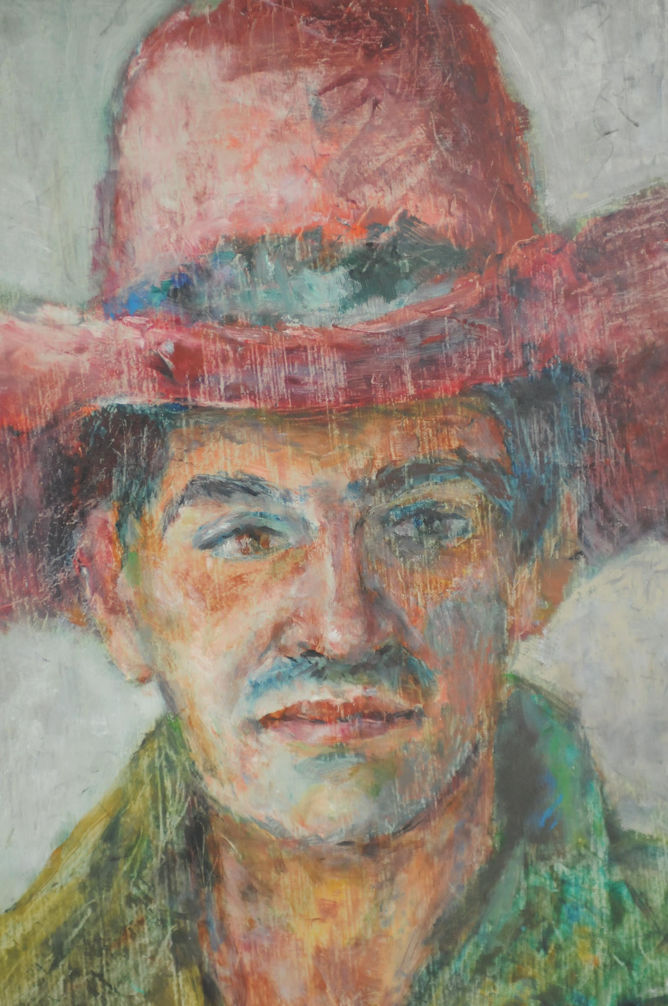 Spanish Man with hat - Painting by Michaela Krinner