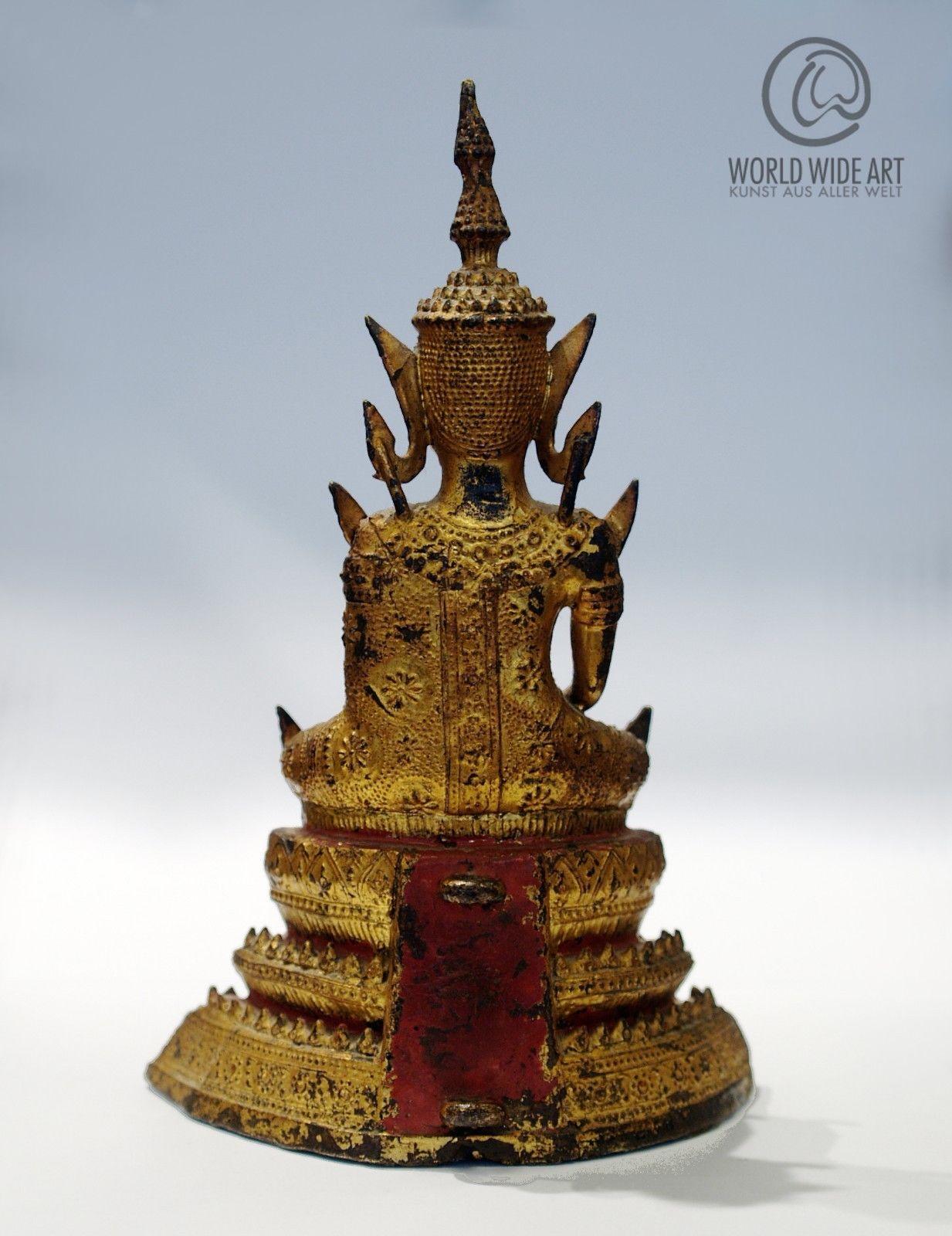 EXCEPTIONAL ANTIQUE BUDDHA, BURMA, EARLY 19th CENTURY, GILDED BRONZE For Sale 2