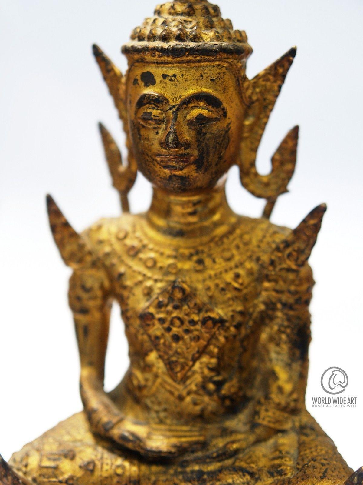 EXCEPTIONAL ANTIQUE BUDDHA, BURMA, EARLY 19th CENTURY, GILDED BRONZE - Art by Unknown