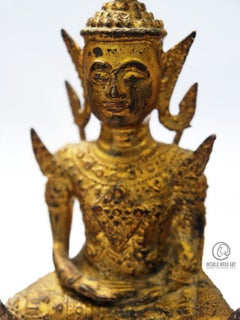 EXCEPTIONAL Antique BUDDHA, BURMA, EARLY 19th CENTURY, GILDED BRONZE