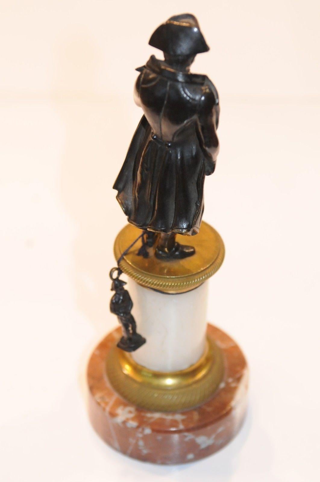 Napoleon I., Bronze auf Mamorsockel, antique, extremley fine item! For Sale 1