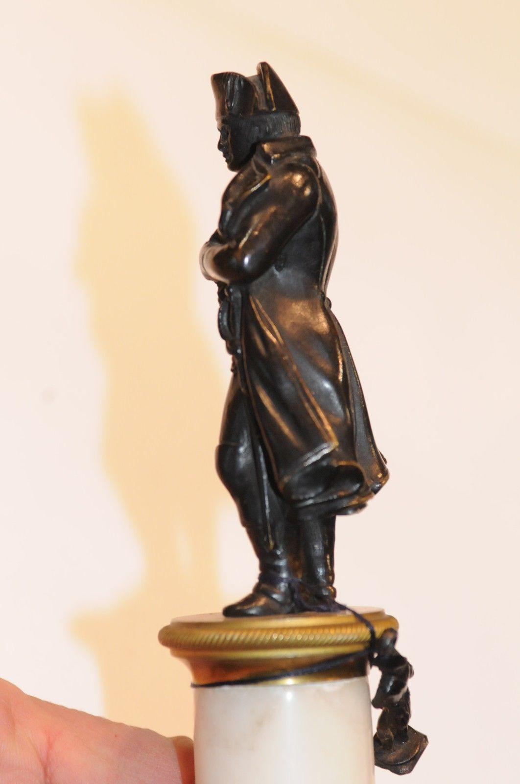 Napoleon I., Bronze auf Mamorsockel, antique, extremley fine item! For Sale 3