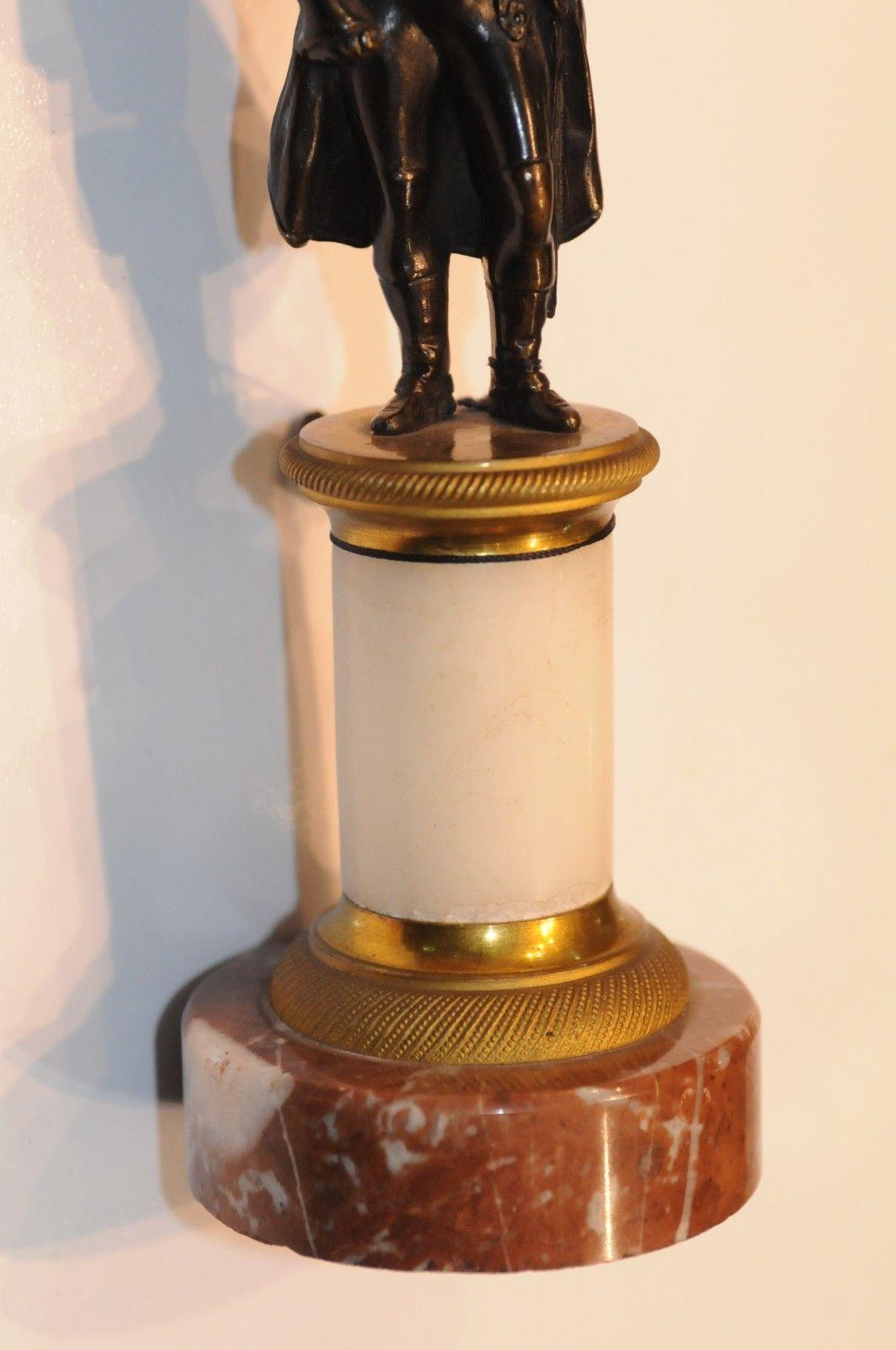 Napoleon I., Bronze auf Mamorsockel, antique, extremley fine item! For Sale 4