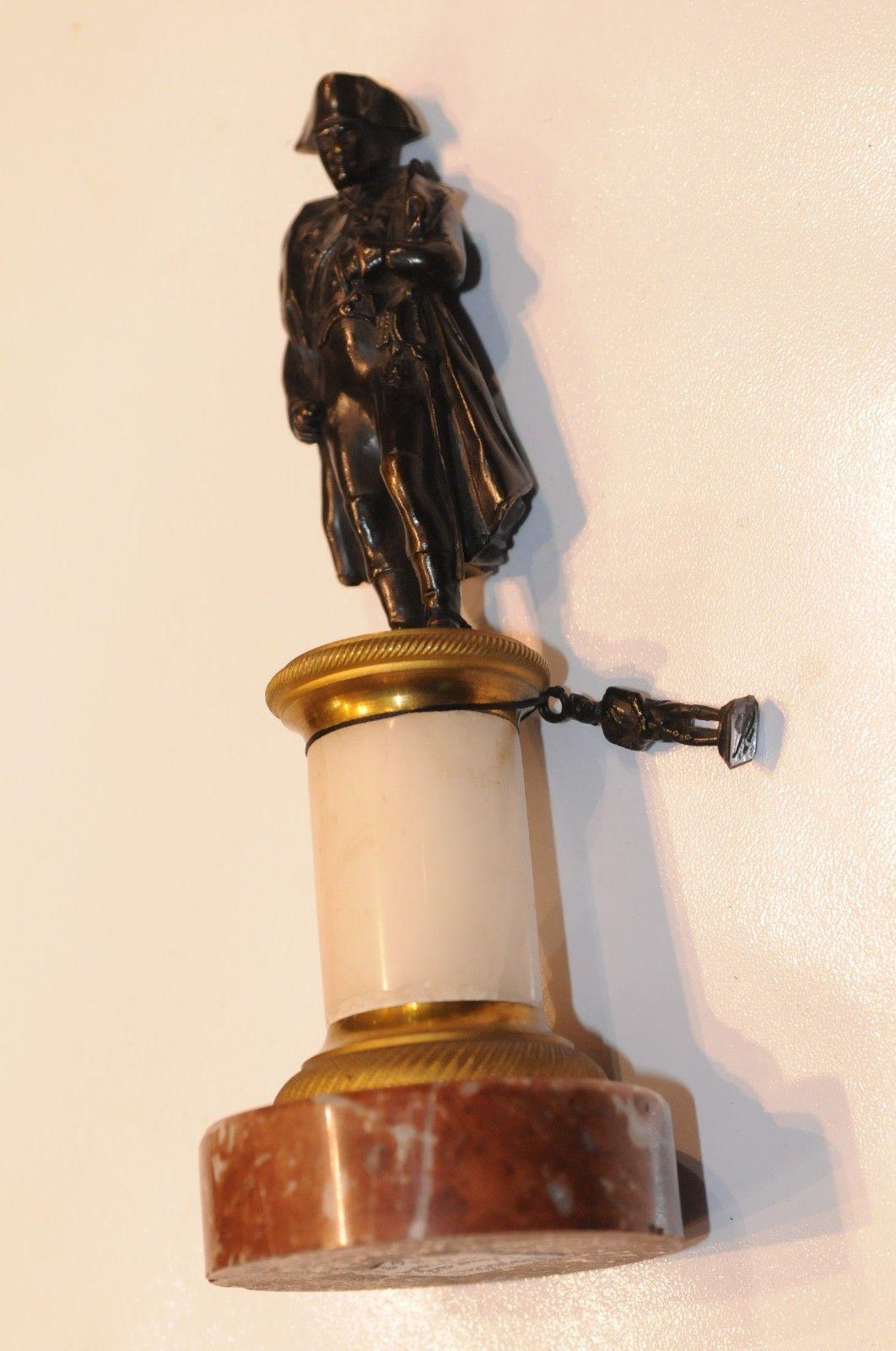 Napoleon I., Bronze auf Mamorsockel, antique, extremley fine item! For Sale 6