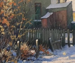 Albert Van Nesse Greene, Old Swede's Church, Winter, Oil on Canvas