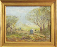 Frank T. Ford,  "In the Field, Spring", Impressionist fieldworkers, 1913, Signed