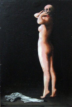 Raymond Douillet-Chevoleau, Strip-Tease, French, Oil on Panel