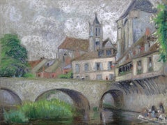 Albert Van Nesse Greene, Laundry Day in Paris, Pastel on Paper
