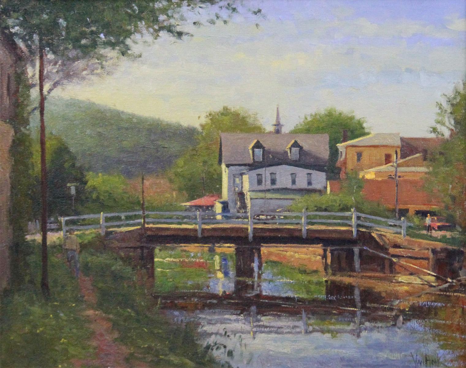George Van Hook, Lambertville Morning, Oil on Canvas, American Impressionist For Sale 1