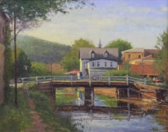 George Van Hook, Lambertville Morning, Oil on Canvas, American Impressionist