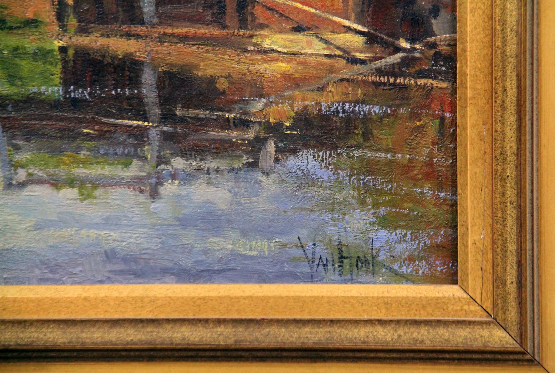 George Van Hook, Lambertville Morning, Oil on Canvas, American Impressionist For Sale 3