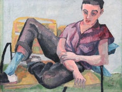 Bernard Harmon, Young Man, Oil on Canvas, 1955, Signed Lower Right
