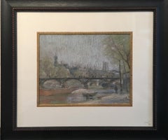Albert Van Nesse Greene, Pont des Paris, Pastel on Paper, 1921