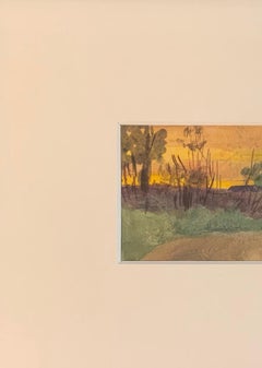 Henry Snell, Sunset Landscape, Watercolor, 1899
