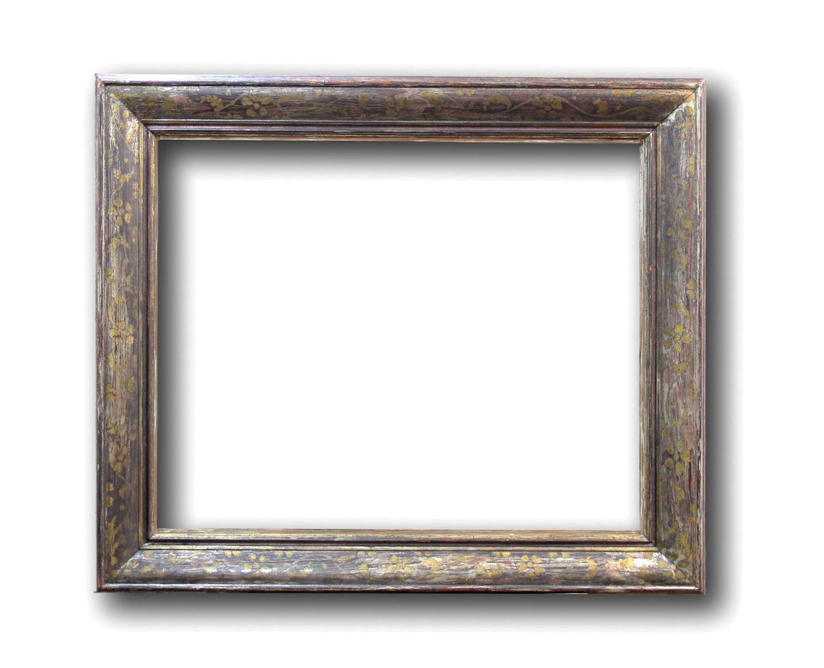 Max Kuehne original frame, white and yellow gold, 33.25" x 41" rabbet size. 
Kuehne was born in 1880 in Halle, Germany and died in 1968 in New York City. 
He was known for town-landscapes, still life, marine painting, sculpture, decorative screens,