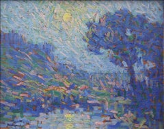 Hugh Breckenridge, Blue Landscape, Oil on Board, ca. 1920's