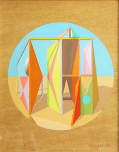 Joseph Amarotico, "Blue Tondo", Oil on Board, 1980