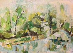 Bernard Harmon, Green Landscape, Oil on Canvas, 1955