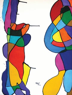 Ray Leight, Abstract , Acrylic on Paper, 1995