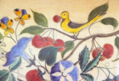 David Ellinger, "Still Life Theorem"", Pastel on Velvet, American Folk Art