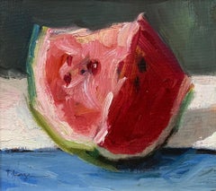 Trisha Vergis, Original Oil on Canvas, Watermelon Slice, 2017