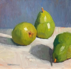 Trisha Vergis, Original Oil on Canvas, Three Pears, 2017