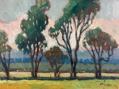 Trisha Vergis, Original Oil on Canvas, Trees in the Soyfield