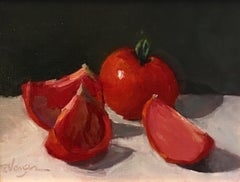 Trisha Vergis, Original Oil on Canvas, Tomato Slices