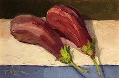 Trisha Vergis, Original Oil on Canvas, Two Eggplant