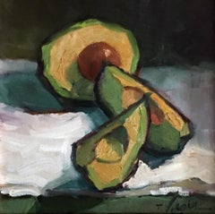 Trisha Vergis, Original Oil on Canvas and Board, Avocado